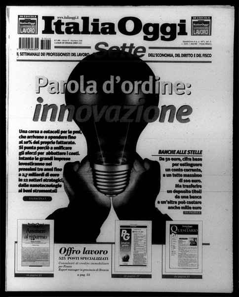 Italia oggi : quotidiano di economia finanza e politica